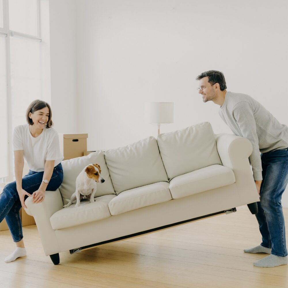 Family moving into a new home