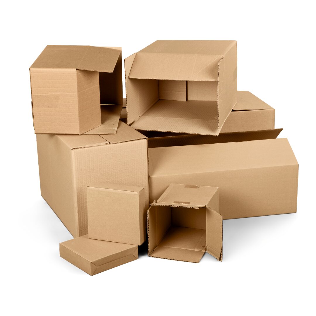Pile of cardboard moving boxes